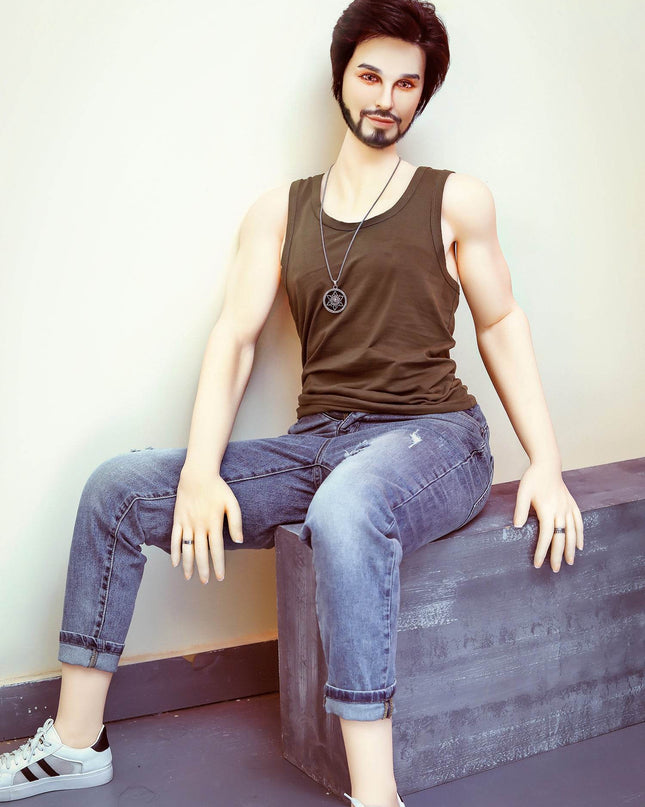 John - 5ft3in (162cm) Realistic TPE Male Sex Doll with Sexy Beard Huge Penis