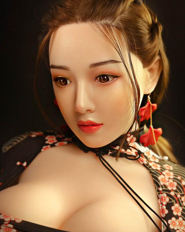 Asami - 5ft2in (158cm) Sexy C-cup Japanese Lady Realistic TPE Sex Doll with Silicone Head - Rose Wives