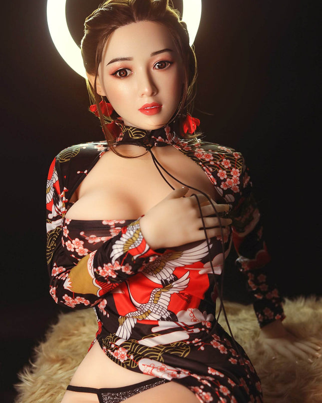 Asami - 5ft2in (158cm) Sexy C-cup Japanese Lady Realistic TPE Sex Doll with Silicone Head - Rose Wives