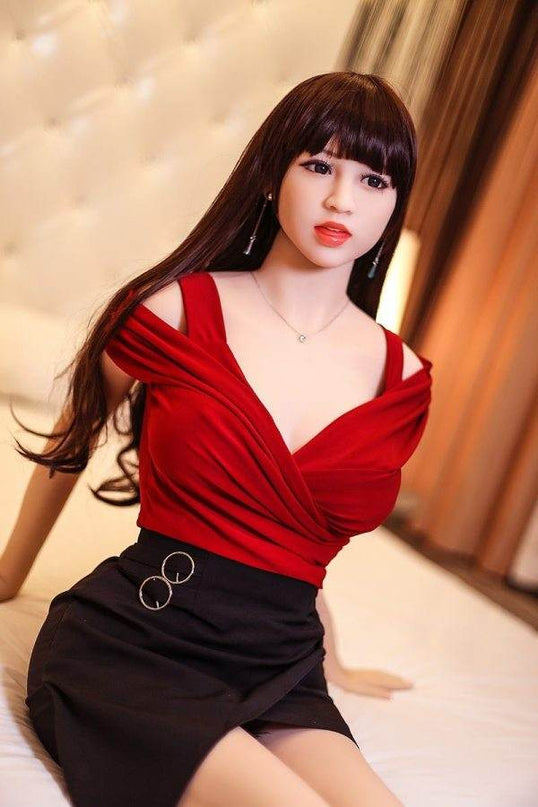 Della - 5ft5in (165cm) Small Boobs Sexy Lady Realistic Sex Doll with 90 Head - Rose Wives