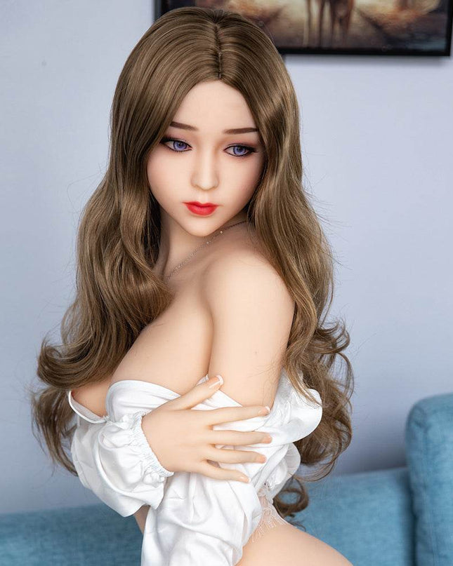 US Stock - Eve 5ft3in (160cm) Flat Chest Korean Style Realistic Sex Doll - Rose Wives