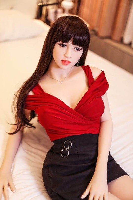 Della - 5ft5in (165cm) Small Boobs Sexy Lady Realistic Sex Doll with 90 Head - Rose Wives