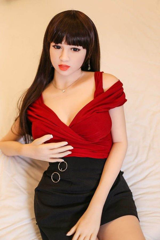 Della - 5ft5in (165cm) Small Boobs Sexy Lady Realistic Sex Doll with 90 Head - Rose Wives