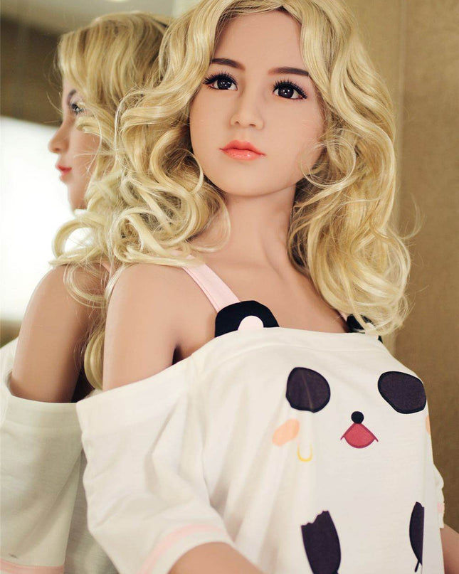 Lilian - 5ft5in (165cm) Asian Blonde Hair Slender Lady Realistic TPE Sex Doll with 14 Head - Rose Wives