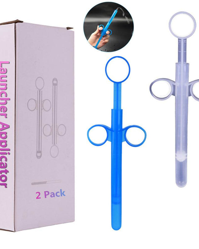 2 Piece/box Anal Lubricant Applicator Backyard Syringe Anal Plug Enema Syringe - Rose Wives