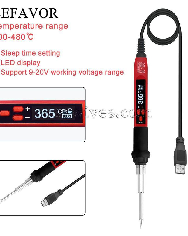 65W USB digital soldering iron Mini Electric Soldering Iron Station Adjustable Temperature TPE Doll Tears Repair tool - Rose Wives