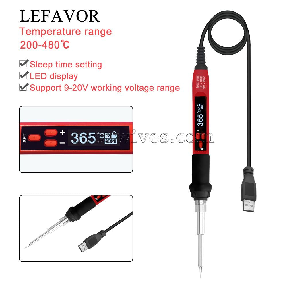 65W USB digital soldering iron Mini Electric Soldering Iron Station Adjustable Temperature TPE Doll Tears Repair tool