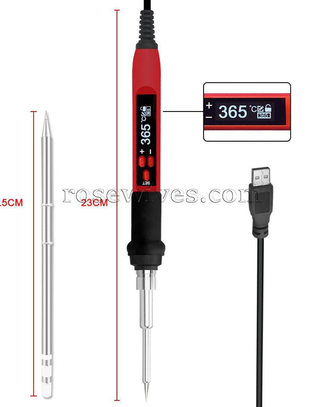 65W USB digital soldering iron Mini Electric Soldering Iron Station Adjustable Temperature TPE Doll Tears Repair tool - Rose Wives