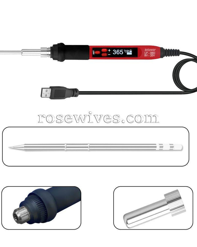 65W USB digital soldering iron Mini Electric Soldering Iron Station Adjustable Temperature TPE Doll Tears Repair tool - Rose Wives
