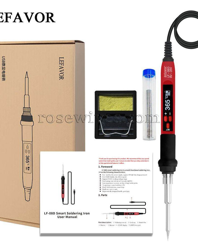 65W USB digital soldering iron Mini Electric Soldering Iron Station Adjustable Temperature TPE Doll Tears Repair tool - Rose Wives