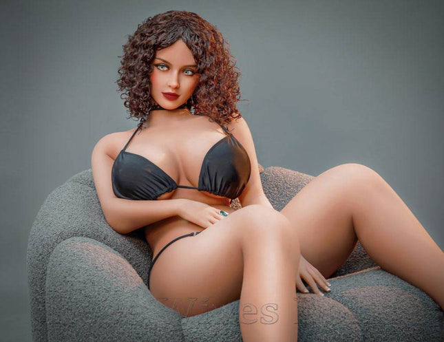 US Stock - Markisha 5ft3in (162cm) Chubby Curly Hair Cute Lady Lifelike Love Doll - Rose Wives