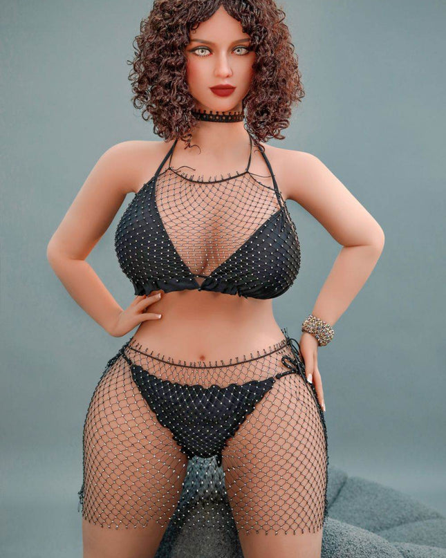 US Stock - Markisha 5ft3in (162cm) Chubby Curly Hair Cute Lady Lifelike Love Doll - Rose Wives