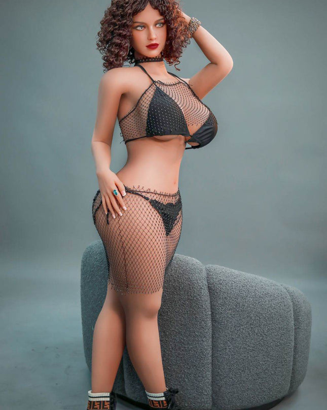 US Stock - Markisha 5ft3in (162cm) Chubby Curly Hair Cute Lady Lifelike Love Doll - Rose Wives