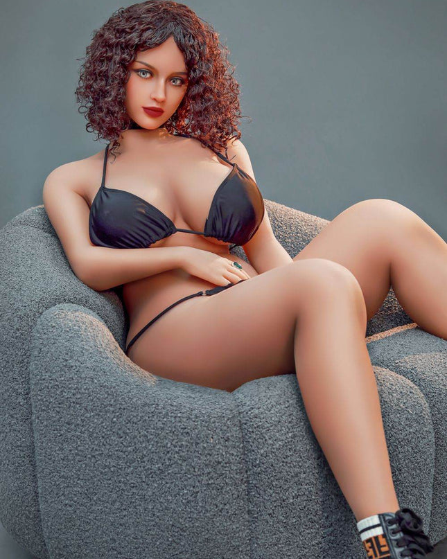 US Stock - Markisha 5ft3in (162cm) Chubby Curly Hair Cute Lady Lifelike Love Doll - Rose Wives