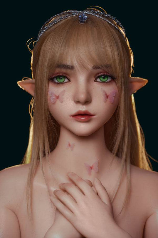 Movable Jaw Elf Ears Silicone Head - M8 - Rose Wives