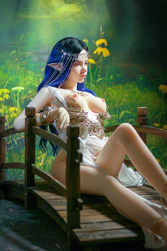 160cm/5ft3 Small Breasts Elegance Forest Princess Elf Ears Lifelike TPE Sex Doll - Ophelia - Rose Wives